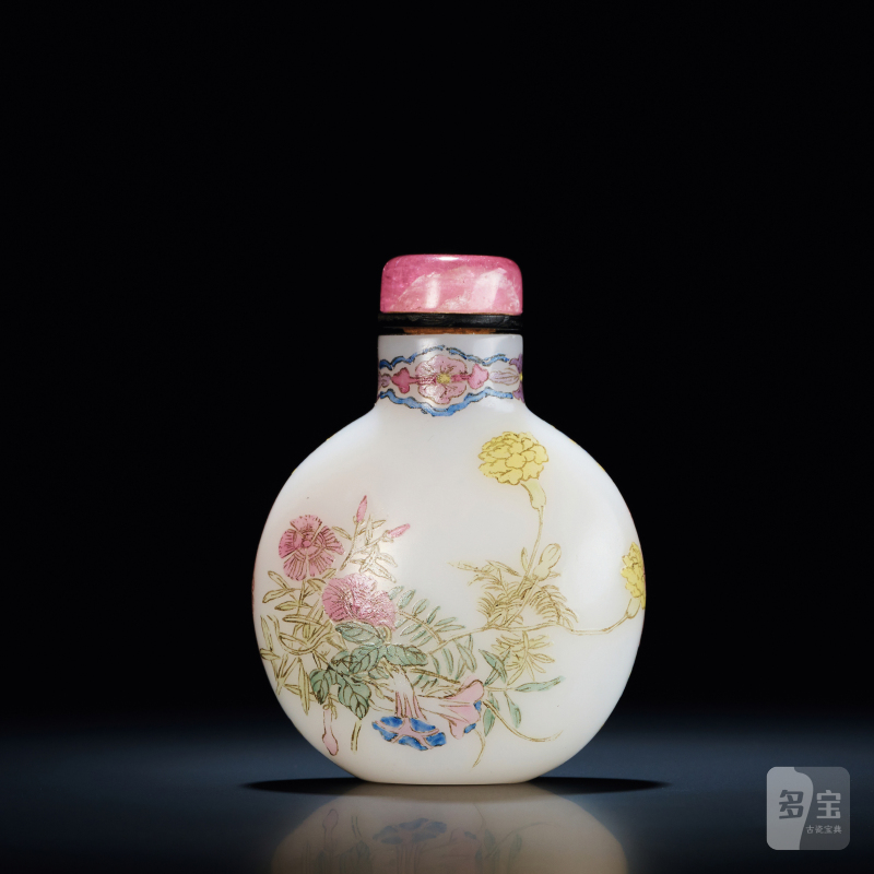清 料胎牵牛花鼻烟壶 - 图2